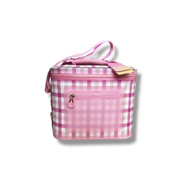 New Stoney Clover Lane Target Exclusive Pink White Gingham Check Softside Cooler